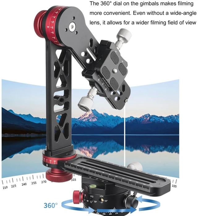 Alt view image 3 of 5 - Serounder 720 Panoramic Gimbals, 3D Camera Gimbal Tripod Head with 33lb Load Capacity VR Photography Equipment Tripod Stand Head for DSLR Live Streaming Camera Stabilizer
