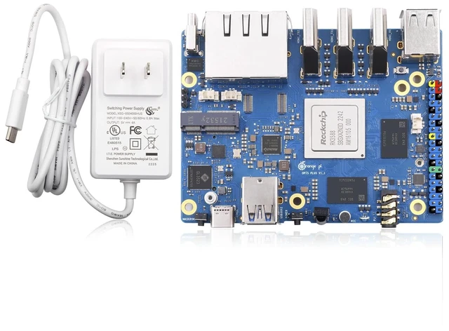Main image of Orange Pi 5 Plus 8GB LPDDR4/4x Rockchip RK3588 8-Core 64-Bit Single Board Computer with eMMC Socket, Development Board Run Orange Pi/Ubuntu/Debian/Android 12 OS (8GB+ Power Supply)