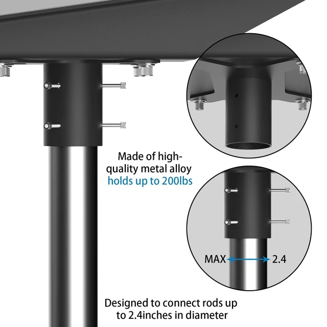 Alt view image 2 of 5 - Starlink Flat High Performance Pipe Adapter, TuoBak's Starlink High Performance Kit ,Starlink Flat High Performance Roof Mounting Kit