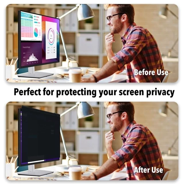 Alt view image 2 of 5 - Hoktods Magnetic Privacy Screen for 27 Inch 16:9 Flat Desktop Monitor
