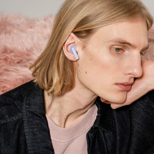 Alt view image 4 of 5 - Sudio A3 Pro Noise Cancelling Earbuds 25H Playtime, ANC, Multipoint Bluetooth 5.4, Clear Calls, IPX4 Sweat & Splash Resistant, USB-C Charging, Made from Recycled Plastics (Purple)