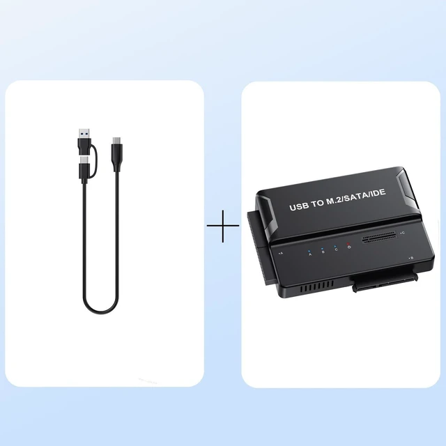 Alt view image 2 of 5 - NGFF USB 3.0 USB-C Type-C to Dual NVME M-Key M.2 SATA 2.5 3.5 Inch & IDE 40Pin SSD Docking Vertical External PCBA Case Enclosure