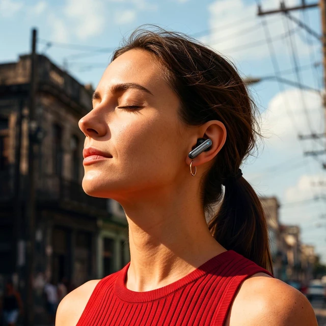 Alt view image 3 of 5 - Wentronic R1 Wireless Earbuds Bluetooth 5.4 Stereo Sound Headphones - Black