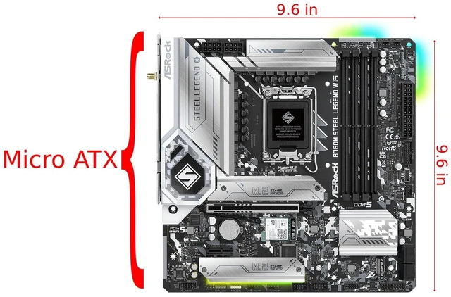 Alt view image 2 of 5 - ASRock B760M Steel Legend WiFi Motherboard