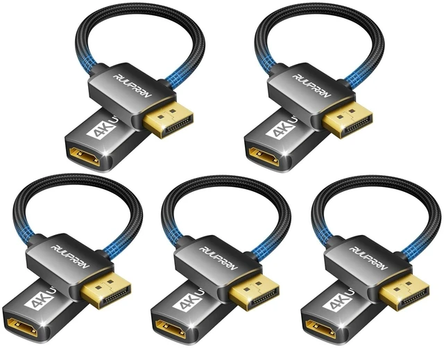 Main image of RUUPRRN 4K@60Hz 5-Pack Display Port to HDMI Adapter, Unidirectional