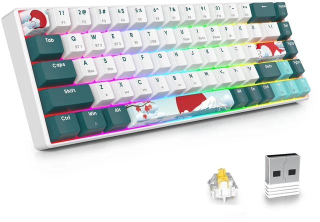 Main image of Owpkeenthy 65% Wireless Mechanical Keyboard for Win Mac(68 Forest)
