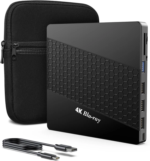 Main image of XRTFORE External 4k Blu Ray Drive for Pc,Portable 4k UHD Blu Ray Player,SD/TF Port with Carry Case, USB 3.0 HD Blu-Ray Player,DVD+/-RW External Optical Drive for MacBook Pro Windows Laptop