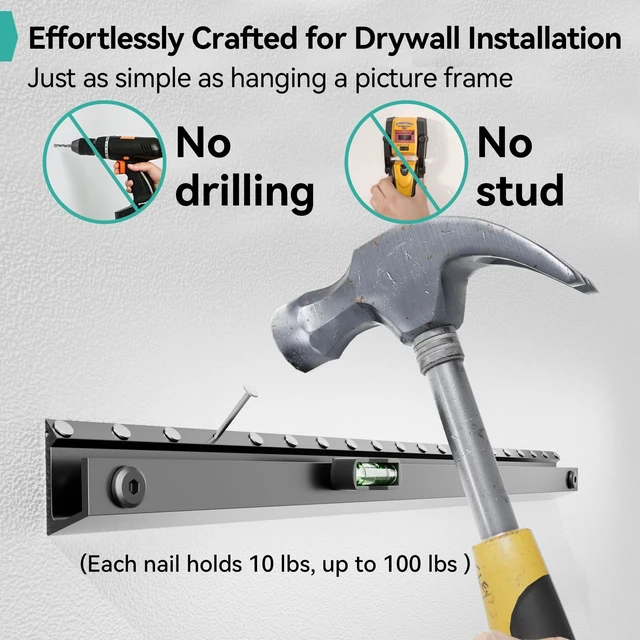 Alt view image 4 of 5 - No Drill TV Wall Mount for 22 to 55 inch TVs, Drywall Smart TV Bracket