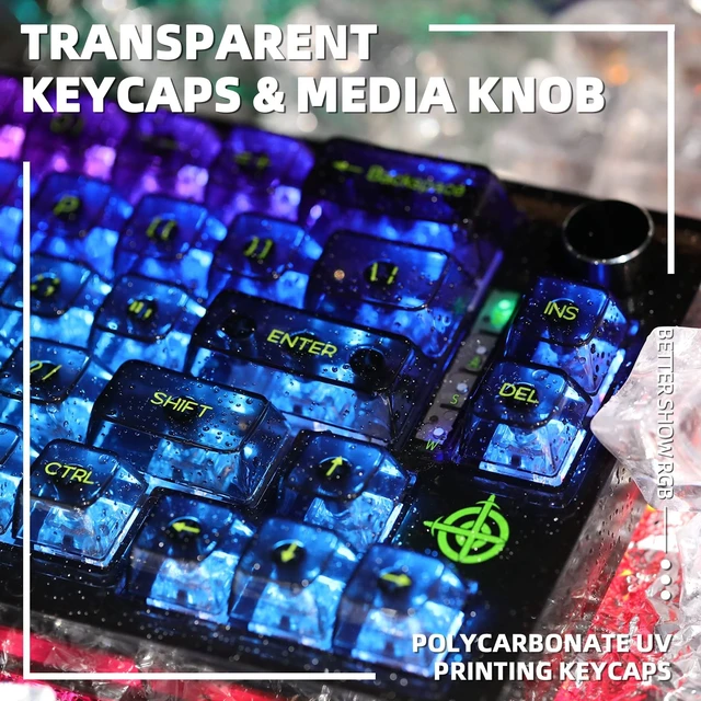 Alt view image 4 of 5 - 65% Hot-Swapped Wired Mechanical Gaming Keyboard with Coiled Cable-Black