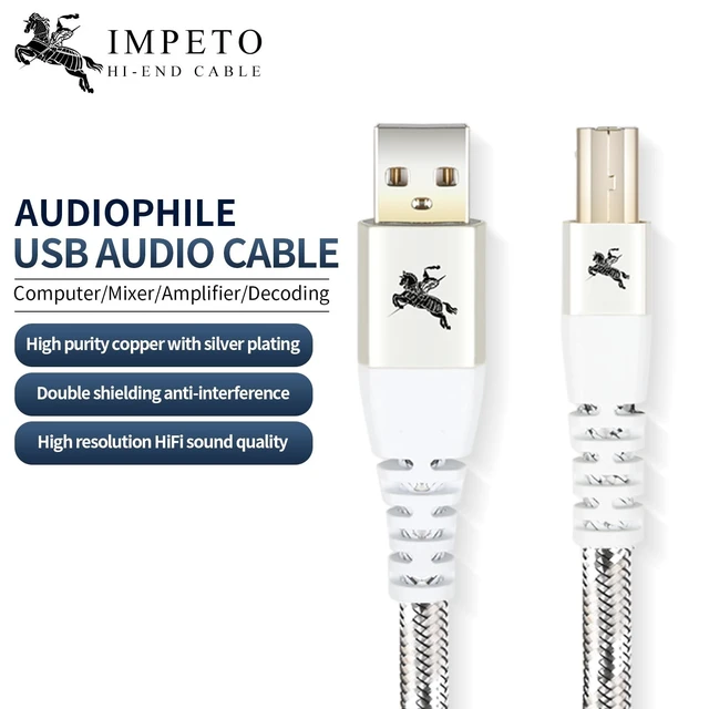Alt view image 5 of 5 - Impeto Audiophiles USB Printer Cable, USB-A to USB-B Printer Cable 2.0, HiFi DAC Type-A to Type-B OTG Audio Cable, Data Cable Digital Cable 9.8ft/3M