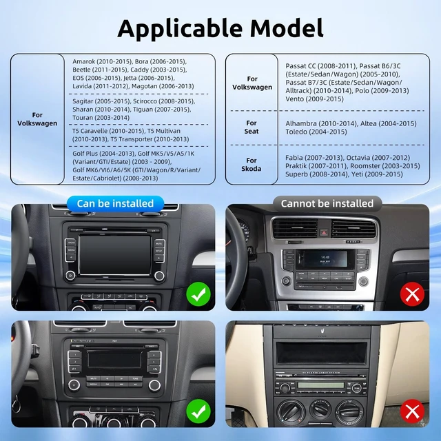 Alt view image 2 of 5 - ESSGOO Android15 4+64G Wireless CarPlay Androidd Auto Autoradio for VW Golf