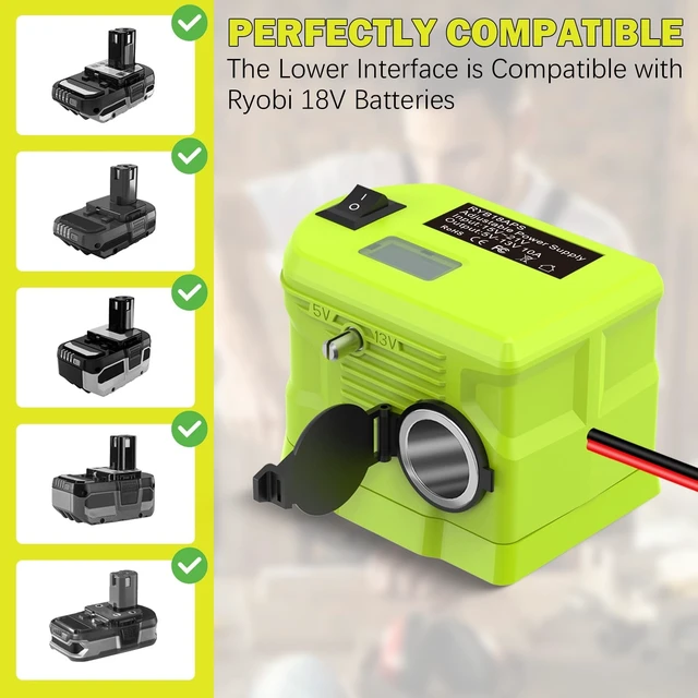 Alt view image 3 of 5 - UNIKI 18V to12V Step Down Converter for Ryobi 18V BatteryDC Voltage Battery Power Adapter Cigarette Lighter Adapter Perfect for upgrading Power Tools, LED Strip Lights, Robotics DIY Projects