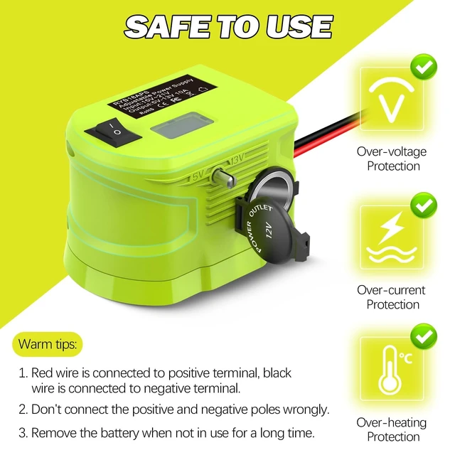 Alt view image 5 of 5 - UNIKI 18V to12V Step Down Converter for Ryobi 18V BatteryDC Voltage Battery Power Adapter Cigarette Lighter Adapter Perfect for upgrading Power Tools, LED Strip Lights, Robotics DIY Projects