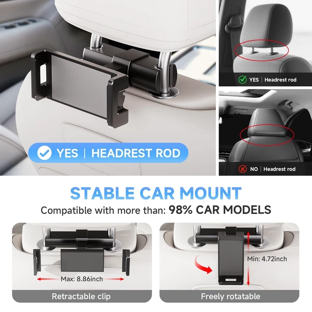 Alt view image 4 of 5 - Biakknoe Wireless Portable Monitor, 15.6" 1080P IPS Car TV for Back Seat