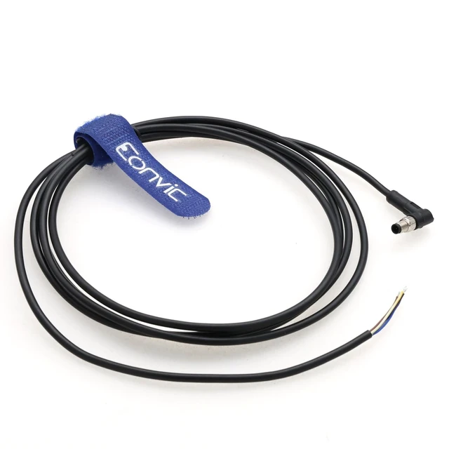 Alt view image 4 of 5 - Eonvic Industrial M5 A-Code Right Angle 4 Pin Male Connector to Open End Moulded IP67 Waterproof Aviation Industrial Sensor Connection Cable 5M