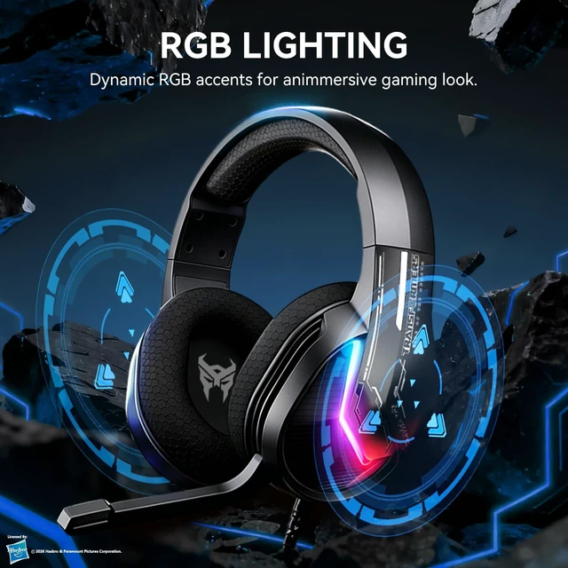 Alt view image 5 of 5 - Transformers Wired Gaming Headset with Mic for PC PS4 PS5 Xbox One Switch