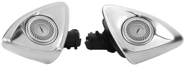 Main image of Jauarta 64 Color 4D Rotating Tweeter with LED Ambient Lighting Replacement S Class W223 2021, Stainless Steel Cover with 64 Colors, Plug and Play, 2PCS, Door Tweeter