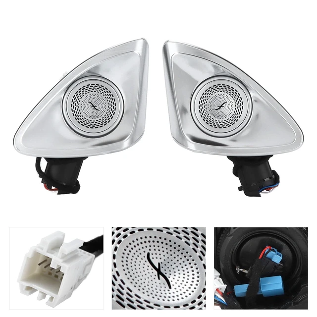 Alt view image 2 of 5 - Jauarta 64 Color 4D Rotating Tweeter with LED Ambient Lighting Replacement S Class W223 2021, Stainless Steel Cover with 64 Colors, Plug and Play, 2PCS, Door Tweeter