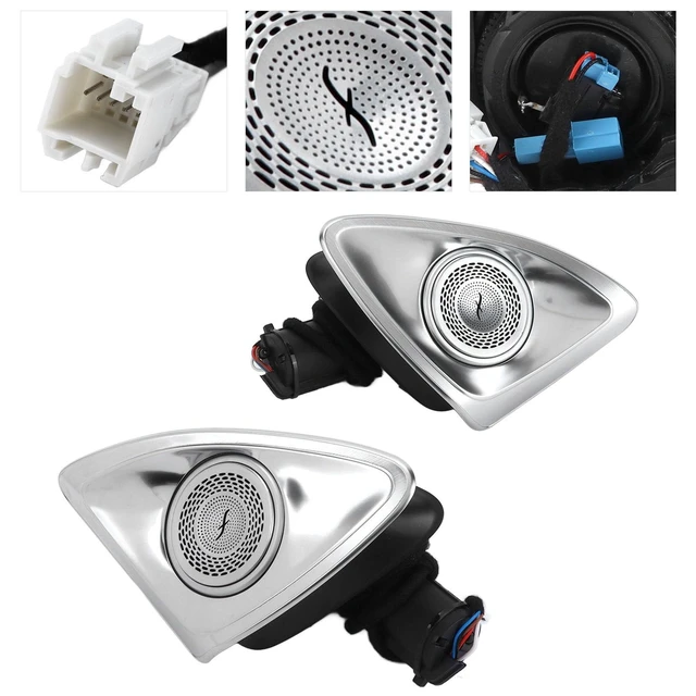Alt view image 4 of 5 - Jauarta 64 Color 4D Rotating Tweeter with LED Ambient Lighting Replacement S Class W223 2021, Stainless Steel Cover with 64 Colors, Plug and Play, 2PCS, Door Tweeter