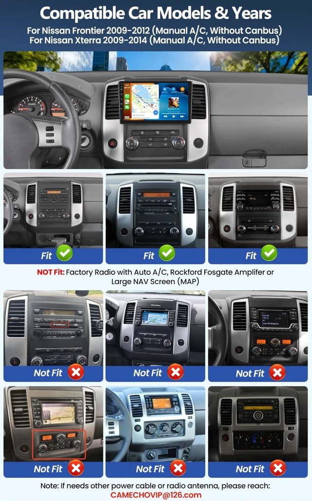 Alt view image 2 of 5 - Car Radio for Nissan Frontier 2009-2012 Wireless Apple CarPlay Android Auto