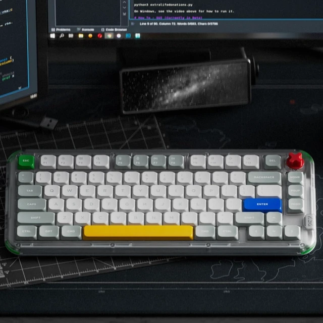 Alt view image 3 of 4 - Kick75 High-Profile Wireless Mechanical Keyboard, 75% Layout, Bt/2.4ghz/Usb-c Hot-Swappable Gaming KeyboardsMechanical Keyboard Supports QMK/VIA Programmable, With Volume Knob And RGB Backlight