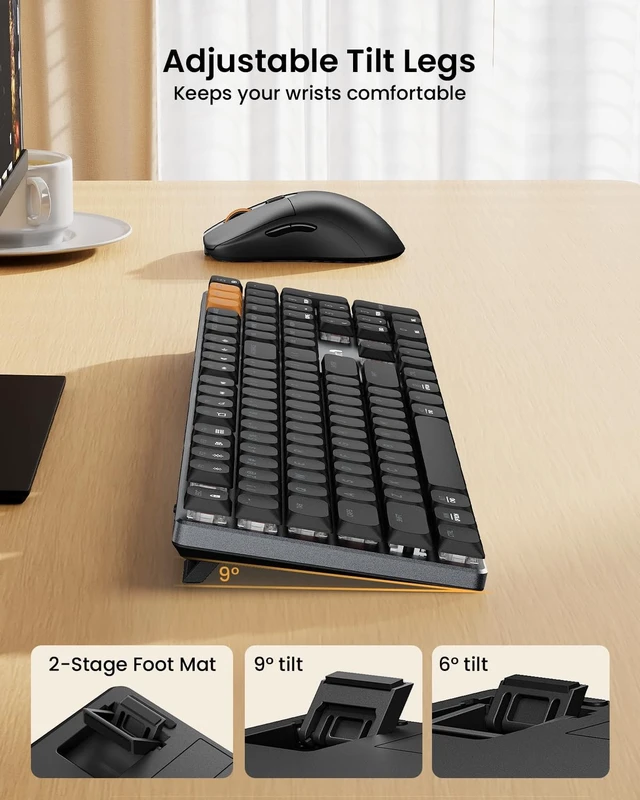 Alt view image 4 of 5 - ProtoArc KM310 Wireless Mechanical Keyboard and Mouse, No Backlight
