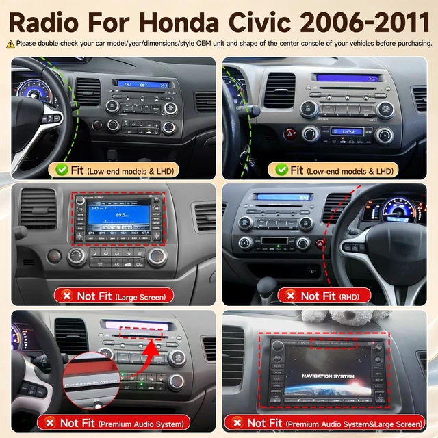Alt view image 3 of 5 - Leadfan Linux Stereo for Honda Civic 2006 2007 2008 2009 2010 2011