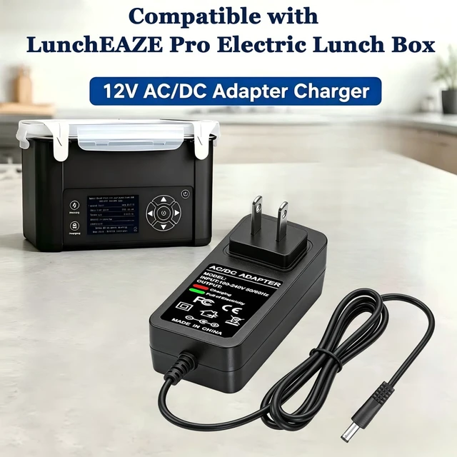 Alt view image 2 of 5 - 12V Replacement Charger for the LunchEAZE Pro Electric Insulated Lunch Box