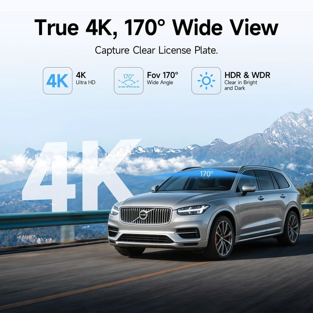 Alt view image 3 of 5 - 4K Dash Cam for Volvo XC90 2016 2017 2018 2019 2020 2021 2022 T5 T6 T8
