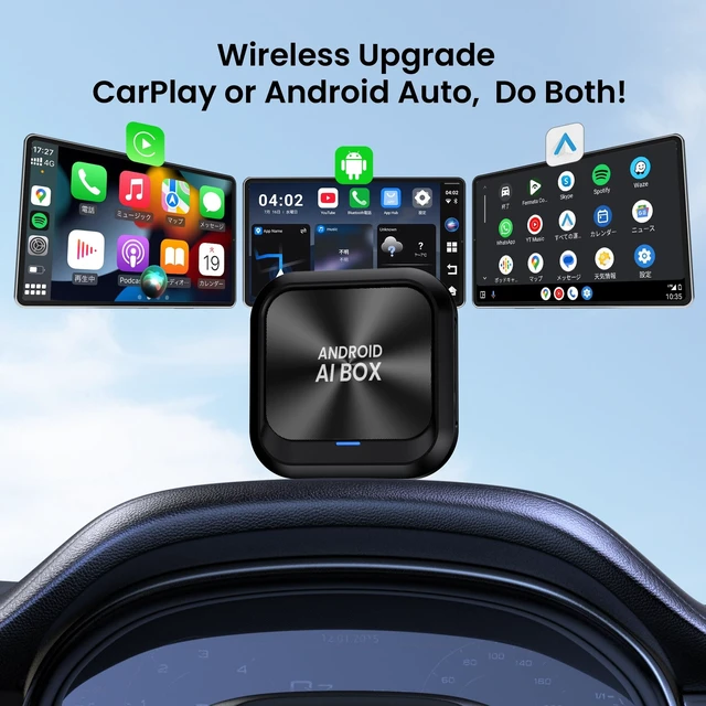 Alt view image 2 of 5 - sowkim Wireless CarPlay Adapter Android Auto, Smart AI Magic Video Box with Built-in Android Multimedia System, Enjoy Video & Music Apps, Navigation, AI Voice, Plug Play for Factory Wired CarPl