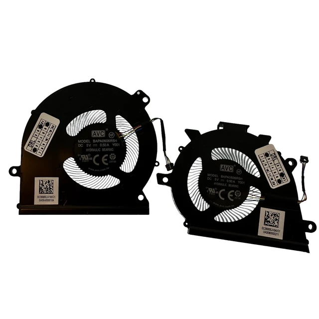 Alt view image 3 of 4 - VoltaGuru Replacement New Laptop CPU + GPU Cooling Fan for Lenovo IdeaPad Yoga S740-14IIL Type 81RS, BAPA0506R5H / BAPA0606R5H, 5H40S19967, DC28000EJV0, DC28000EJV1