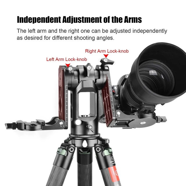 Alt view image 5 of 5 - SUNWAYFOTO GH-03II Stereo Gimbal Head w 2 Arca Compatible Clamps Twin Camera