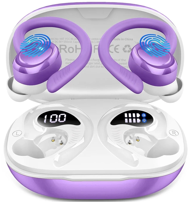 Main image of Wireless Earbuds Bluetooth Headphones Sport, Bluetooth 5.3 Earbud 3D HiFi Stereo Over Ear Buds, 48Hrs Earhooks Earphone with Noise Cancelling Mic, IP7 Waterproof Headset for Workout/Running/Gym