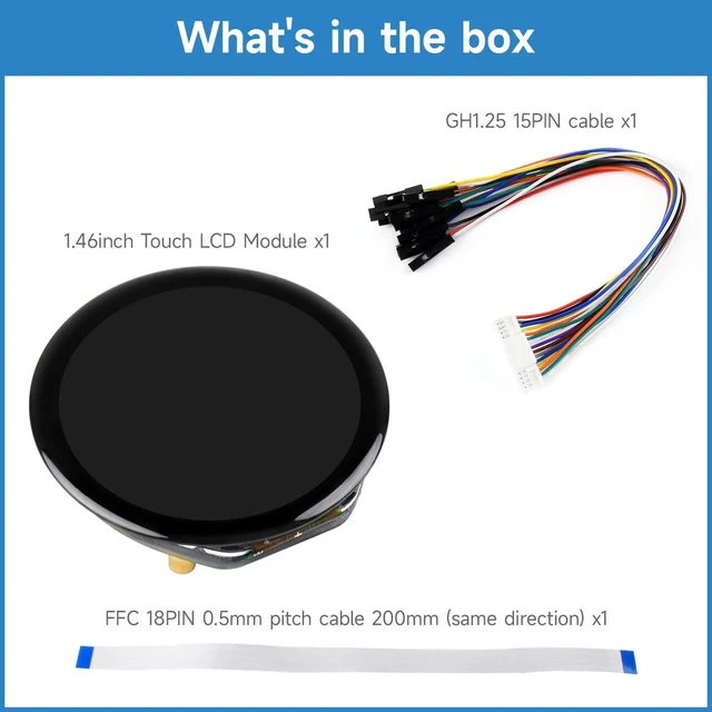 Alt view image 2 of 5 - KLAYERS 1.46inch Touch LCD Module, 412x412, QSPI/I2C, SPD2010