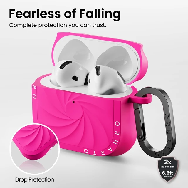 Alt view image 3 of 5 - ORNARTO Vortuxe for AirPods 5 Case and for AirPods 4 Case, Hot Pink