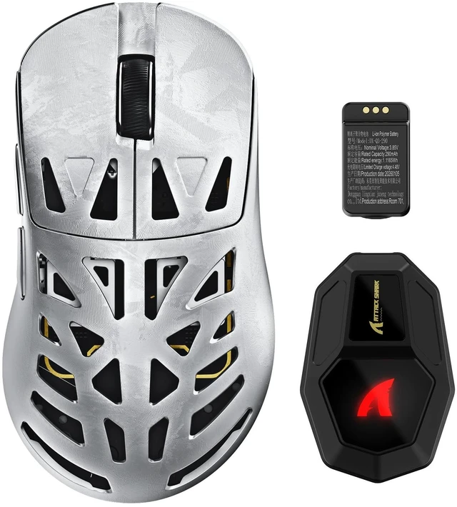 Main image of ATTACK SHARK RS6 Ultra PAW3955MAX Sensor 52000 DPI 8K Wireless Gaming Mouse