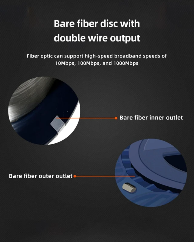 Alt view image 5 of 5 - Buacoz G652D Singlemode Bare Optical Fiber 10KM with SC/UPC to SC/UPC Connector, Low Water Peak Fiber Reel, 1310/1550nm ITU-T OTDR Bare Optic Spool,for Telecom, FTTH and CATV Transmission