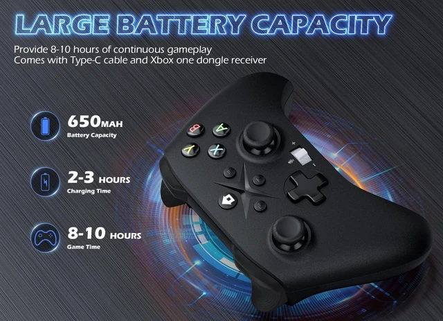 Alt view image 2 of 5 - Xexvyrin Wireless Controller for X-box One, X-box Series X/S, PC, Gaming Controller with TURBO, Macro Function, 6-Axis Gyro, 3.5mm Audio Jack, 2.4GHz Adapter-Black and green