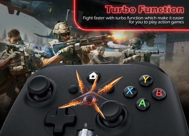 Alt view image 5 of 5 - Xexvyrin Wireless Controller for X-box One, X-box Series X/S, PC, Gaming Controller with TURBO, Macro Function, 6-Axis Gyro, 3.5mm Audio Jack, 2.4GHz Adapter-Black and green