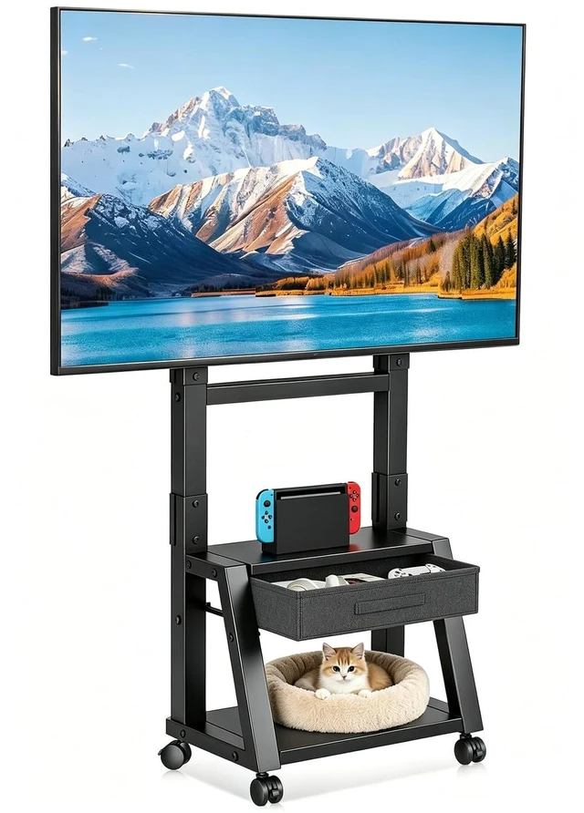 Main image of Suptek Mobile TV Cart with Storage Drawer for 32-75 inch Flat/Curved TVs