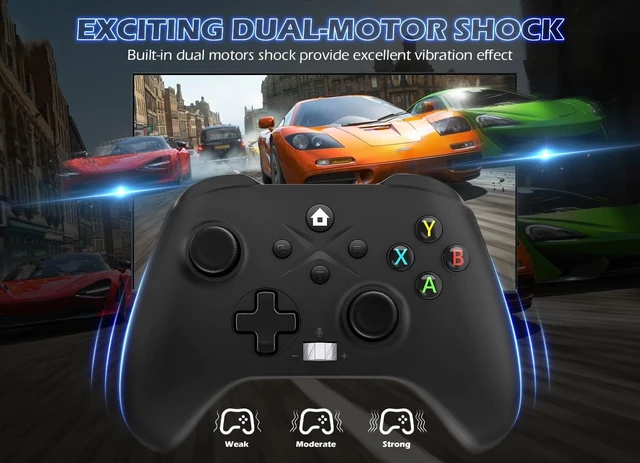 Alt view image 4 of 5 - Xexvyrin Wireless Controller for X-box One, X-box Series X/S, PC, Gaming Controller with TURBO, Macro Function, 6-Axis Gyro, 3.5mm Audio Jack, 2.4GHz Adapter-Black and green