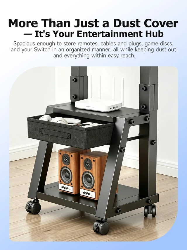 Alt view image 2 of 5 - Suptek Mobile TV Cart with Storage Drawer for 32-75 inch Flat/Curved TVs