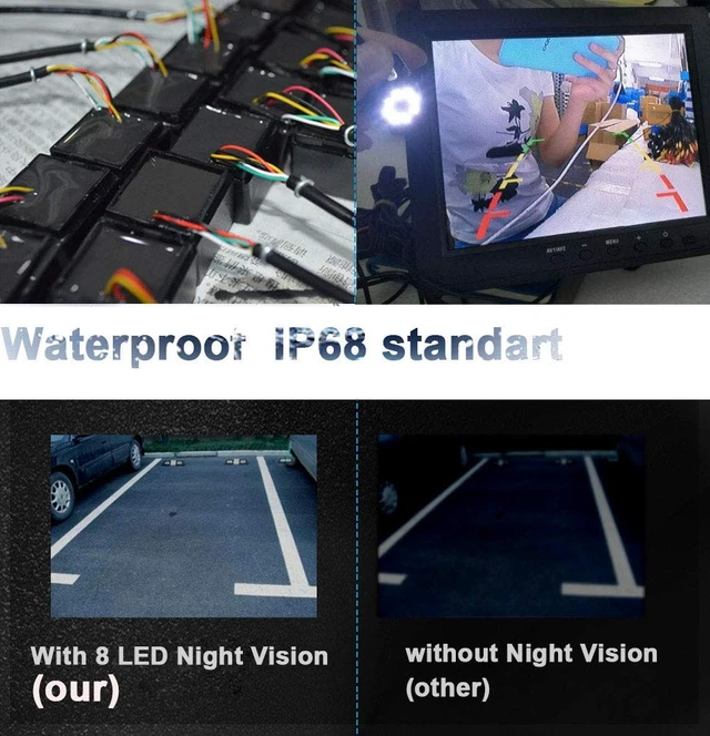 Alt view image 5 of 5 - 8LED Night Vision Trunk Handle Vehicle-Specific Camera Integrated into Case Handle Rear View Camera for Ford Focus ^^^^ MK2 Fiesta Vl Grand C-Max ^^^^ S-Max Galaxy Kuga Transit Custom Range Rover Spor