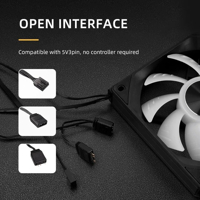 Alt view image 3 of 5 - Mechanic Master KaKaLock Magic Cableless Series KL120 -Wild 120mm Fan Cableless PWM aRGB Fan (Black)