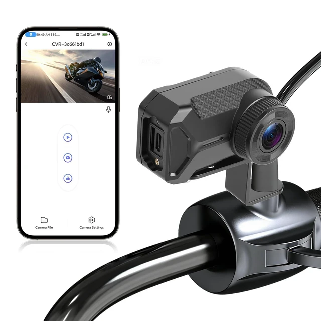 Alt view image 2 of 5 - Motorcycle Dash Cam, Motorbike Camera Waterproof Motorcycle Video Driving Recorder Camera with Light Vision, Dashcam, Loop Recording