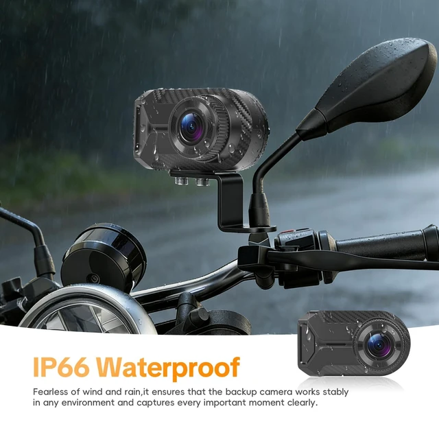 Alt view image 3 of 5 - Motorcycle Dash Cam, Motorbike Camera Waterproof Motorcycle Video Driving Recorder Camera with Light Vision, Dashcam, Loop Recording