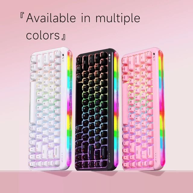 Alt view image 2 of 5 - ZIYOU LANG x A.Jazz AF68 Wireless Gaming Keyboard,Tri-Mode BT/2.4G/USB-C Keyboard with RGB Backlit,Clear Transparent Keycaps,68-Key Compact Membrane Keyboard for PC Laptop Aesthetic Desk Setup-