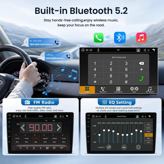 Alt view image 5 of 5 - Car Radio for Hyundai Elantra 2011 2012 2013 Wireless CarPlay Android Auto