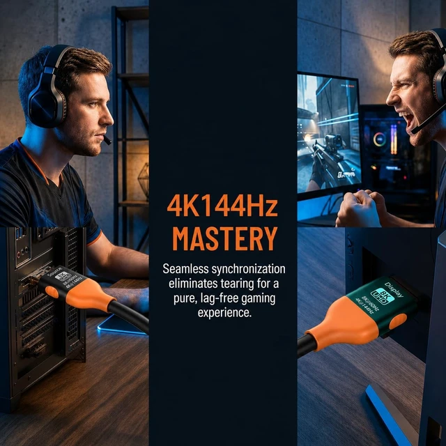 Alt view image 4 of 5 - 8K Fiber HDMI Cable 98FT, 48Gbps HDMI 2.1, HDR, One-Way for TV, PS5 & Xbox