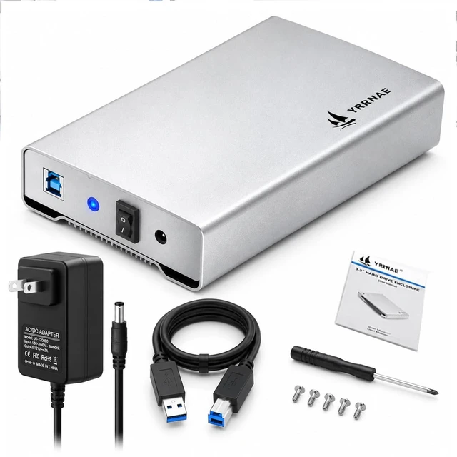 Main image of YRRNAE USB 3.0 to Sata External Hard Drive Enclosure, Aluminum Pure-Metal